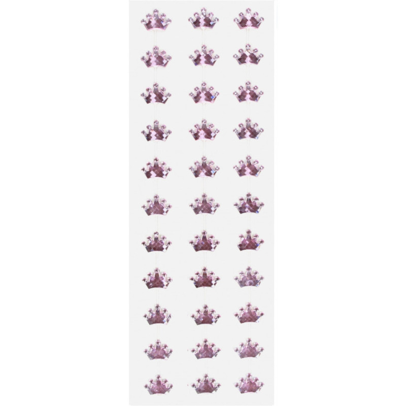 Kryształki samoprzylepne KORONA różowa (33 szt) 545767 CRAFT WITH FUN