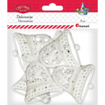 Ozdoba świąteczna dzwonki 120x11mm (2szt) 414347 TITANUM Ozdoba świąteczna dzwonki 120x11mm (2szt) 414347 TITANUM