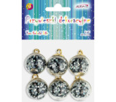 Przywieszki dekoracyjne kuleczki czarne 1,5cm 6szt. ZWD-0477 ALIGA