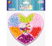 Zestaw koralików plast.w pudełku serce 8mm, 210szt. PJ-7742 ALIGA