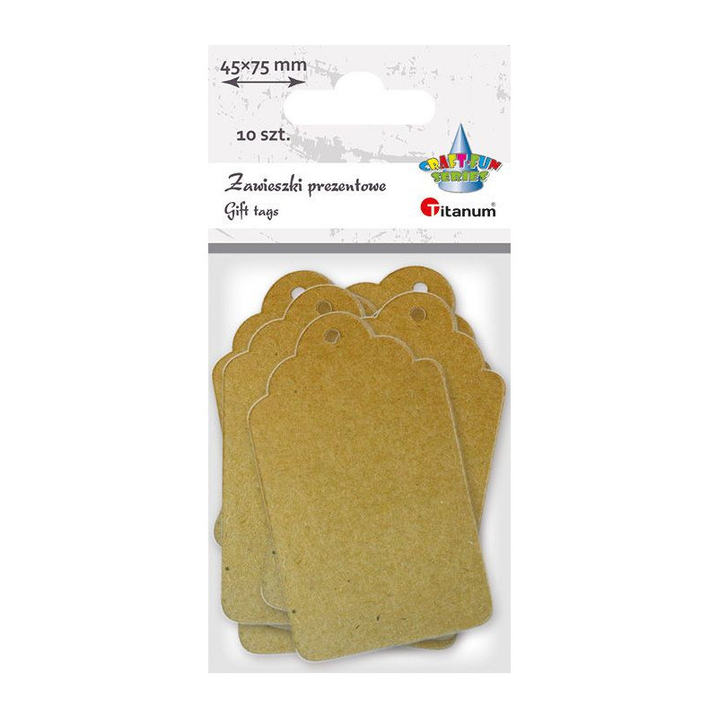 Bileciki do prezentów kraft 45x75mm 10szt TITANUM 462526