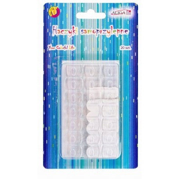 Haczyki samoprzylepne bezbarwne 1,8x1,3cm 20szt. PH-2846 ALIGA