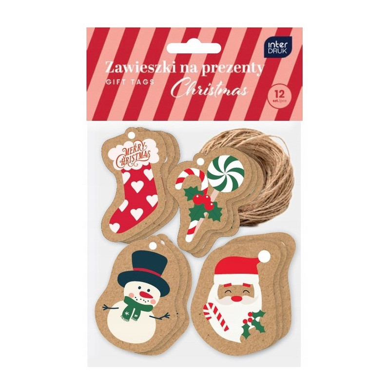 Zawieszki na prezenty kraft CHRISTMAS INTERDRUK