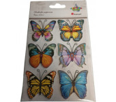 Naklejki papierowe 3D motyle mix 6szt. 491089 TITANUM