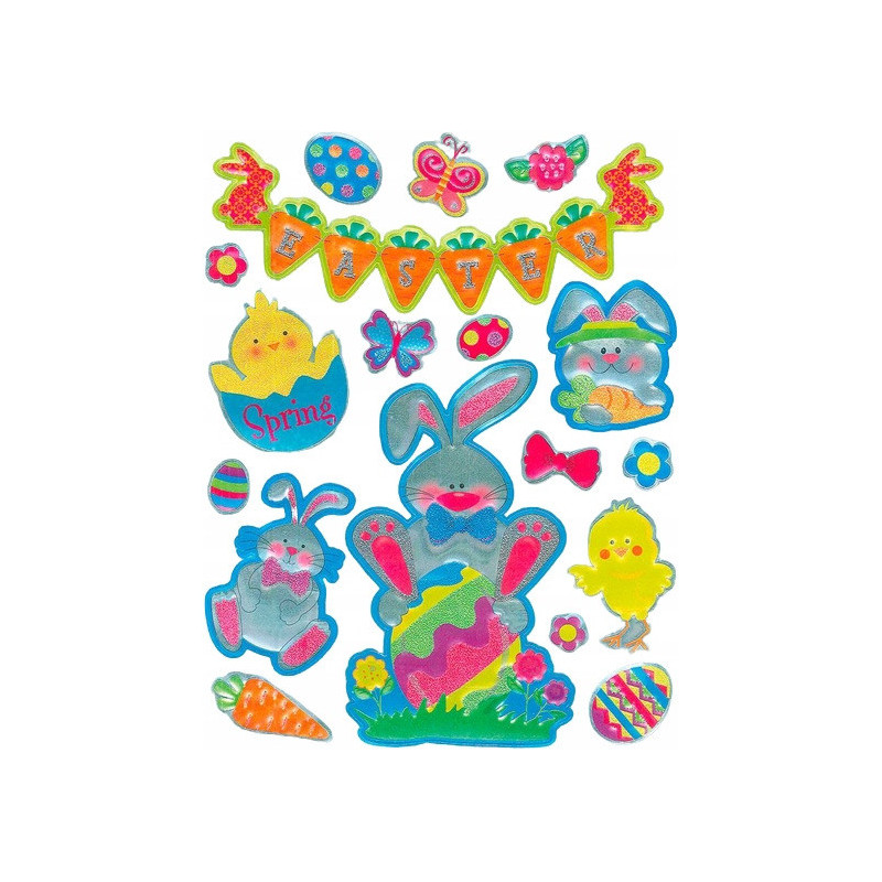 Naklejki foliowe metaliczne WIELKANOC 18szt. 470954 TITANUM