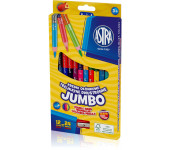 Kredki dwustronne ołówkowe JUMBO grube 12 kredek 24 kolory + temperówka 312118001 ASTRA