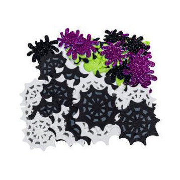 Naklejki z pianki HALLOWEEN pająki i pajęczyny (44 szt.) PVH2 BREWIS