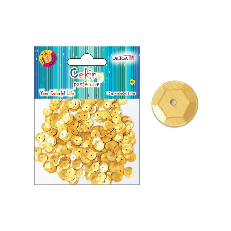 Cekiny pastelowe złote 8mm, 10g WMT-113(40) ALIGA