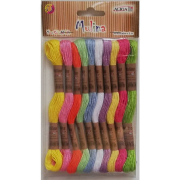 Mulina mix 10 kol. dł.8 m na blistrze MUL-3129 ALIGA Mulina mix 10 kol. dł.8 m na blistrze MUL-3129 ALIGA