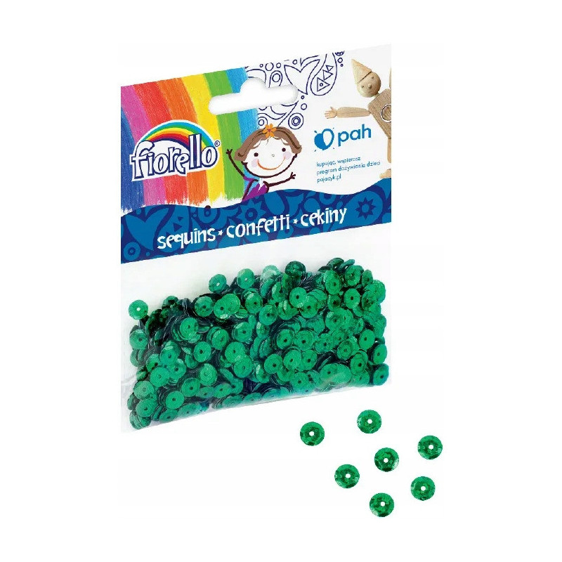 Cekiny konfetti FIORELLO GR-C14-6G kółka zielone 170-2514