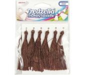 Frędzelki (chwosty ozdobne) FR1 (6 sztuk) 8 cm brązowe BREWIS