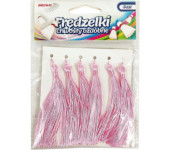 Frędzelki (chwosty ozdobne) FR6 (6 sztuk) 8 cm różowe BREWIS