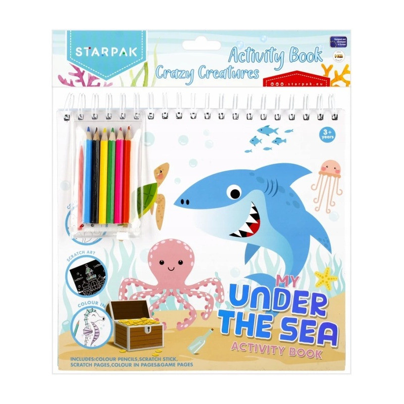 Zestaw kreatywny kolorowanka-wydrapywanka CRAZY CREATURES 497703 STARPAK