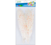 Piórka ozdobne białe z brokatem 17-22cm 6szt. 463670