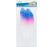 Piórka ozdobne białe/tęczowe 17-22cm 6szt. 463653