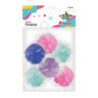 Pompony brokatowe mix 6szt. 4,5cm 462566 TITANUM