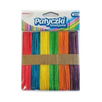 Patyczki kreatywne drewniane 114mm mix kolorów (50 szt.) PKK114 BREWIS