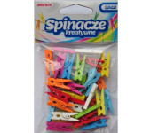 Spinacze-klamerki drewniane ozdobne mix kolorów 2,5cm (40 szt.) BREWIS SPK25
