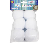 Pompony kule pluszowe białe 6 cm (6 szt.) POM-3487 ALIGA