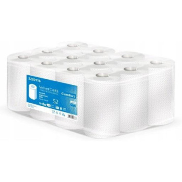 Ręcznik papierowy AFH VELVETCare rola MINI 52m biały (12 rolek) 2 warstwy celuloza 5220116 Ręcznik papierowy AFH VELVETCare rola MINI 52m biały (12 rolek) 2 warstwy celuloza 5220116