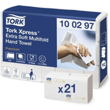Ręcznik ZZ TORK 21,2x34cm (21x100) H2 biały 2w celuloza PREMIUM Extra SOFT 100297