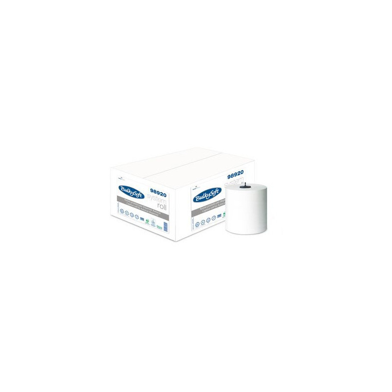 Ręcznik AUTOCUT w roli biały (6 rolek) 150m 2w celuloza 21x19cm BulkySoft 98920