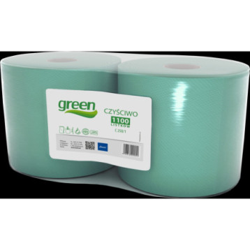 Czyściwo w roli 25cm 250m (2 rolki) zielone makulatura CLIVER GREEN 250/1 9041