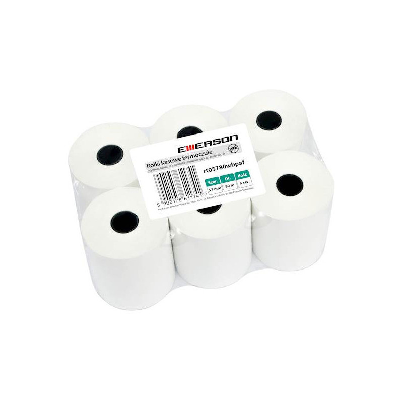 Rolki termiczne 57mmx80m (6szt) EMERSON rt05780wkbpaf Rolki termiczne 57mmx80m (6szt) EMERSON rt05780wkbpaf