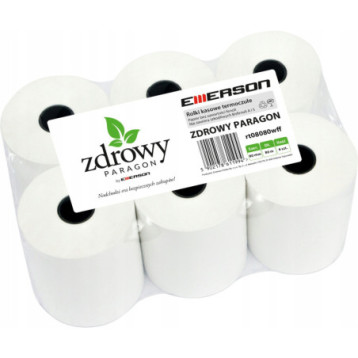 Rolki termiczne 80mmx80m (6szt) EMERSON rt08080wkff zdrowy paragon Rolki termiczne 80mmx80m (6szt) EMERSON rt08080wkff zdrowy paragon