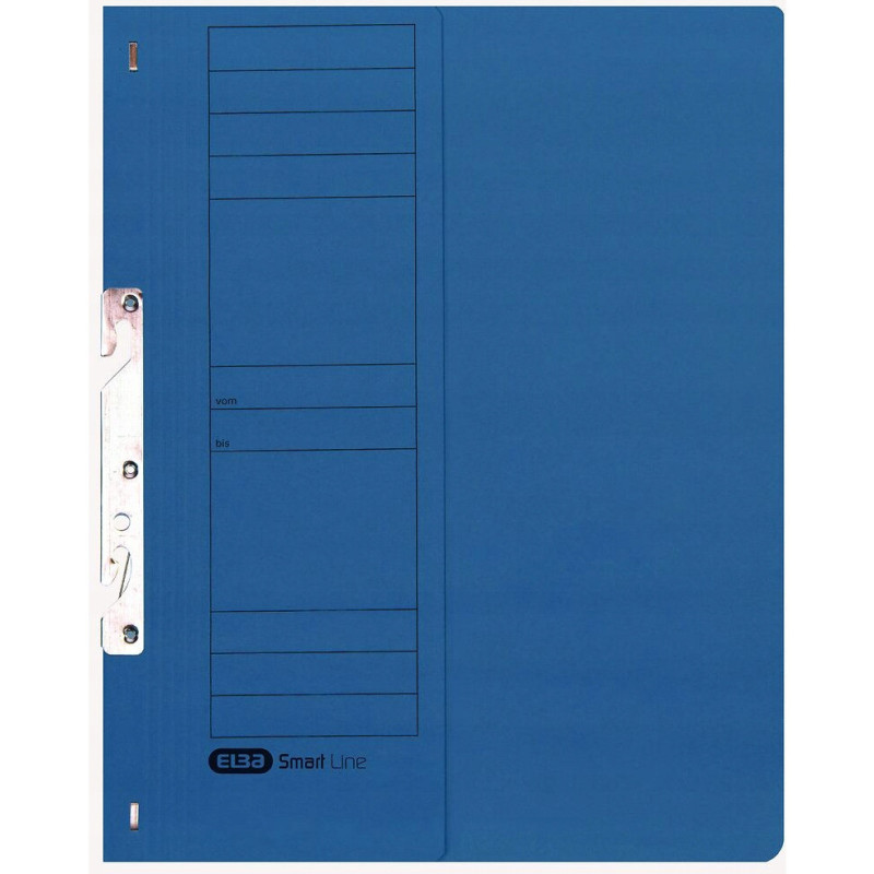 Skoroszyt wpinany do segregatora hakowy 1/2 A4 niebieski kartonowy 100551890 ELBA