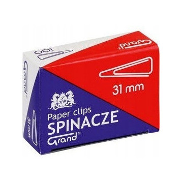 Spinacz T-31 mm GRAND trójkątny 10op x 100sztuk 110-1387