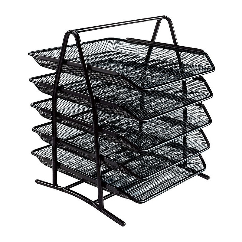 Stojak na dokumenty GR-071 5 szuflad siatka czarny 120-1955 GRAND