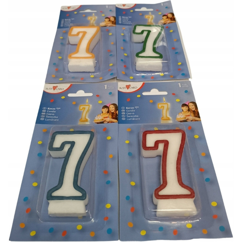 Świeczka jubileuszowa cyfra 7 na urodziny tort 0011142635 HERLITZ