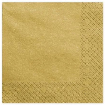Serwetki złote 33x33cm papierowe 20 sztuk na stół ozdobne AHA