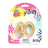Świeczka urodzinowa złoty brokat SF-057 (40) GO PARTY