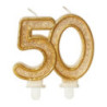 Świeczka urodzinowa złoty brokat SF-057 (50) GO PARTY