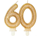 Świeczka urodzinowa złoty brokat SF-057 (60) GO PARTY