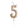 Świeczka urodzinowa metaliczna złota Cyferka 5 SH-719-5 GO PARTY