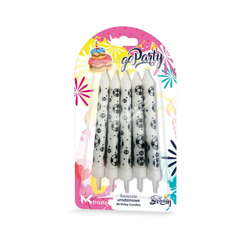 Świeczki urodzinowe nadruk Piłki 10szt. SH-231 GO PARTY