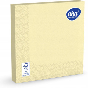 Serwetki dekoracyjne 33x33cm papierowe 20 sztuk 3 warstowe szampańskie AHA