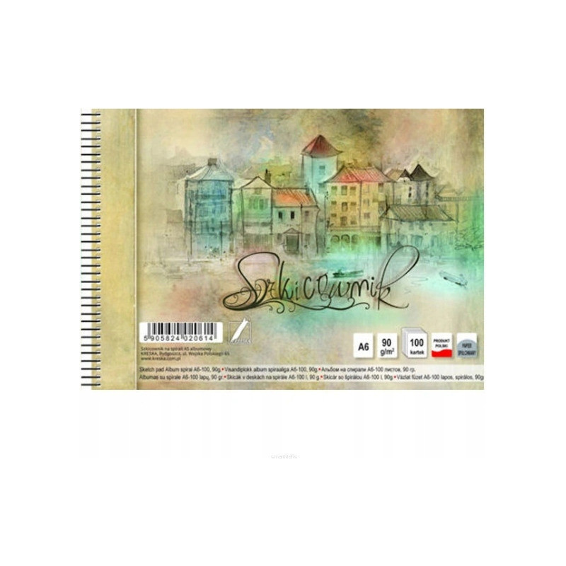 Szkicownik artystyczny A6 100k 90g na spirali KRESKA