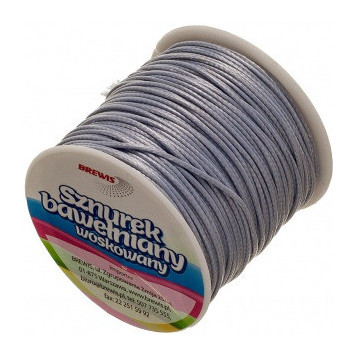 Sznurek bawełniany woskowany 1mm 25m srebrny SBW3 BREWIS