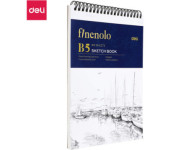 Szkicownik na spirali B5 FINENOLO 100g/m2 40 kartek biały EN025 DELI