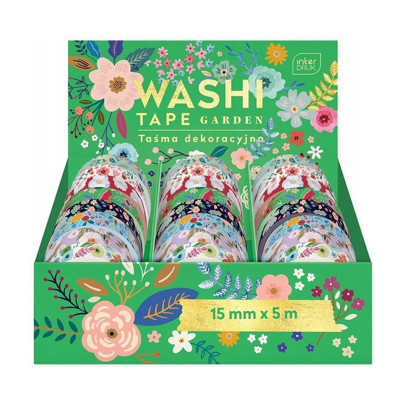 Taśma dekoracyjna 5m GARDEN 8 wzorów opakowanie (24 sztuki) INTERDRUK