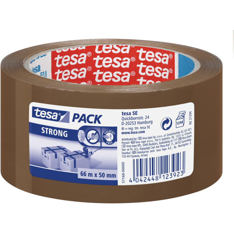 Taśma pakowa 66mx50m STRONG brązowa cicha 57168-0 0000-05 TESA