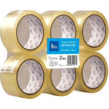 Taśma pakowa krystaliczna 48mmx50m GT110-A TETIS Taśma pakowa krystaliczna 48mmx50m GT110-A TETIS