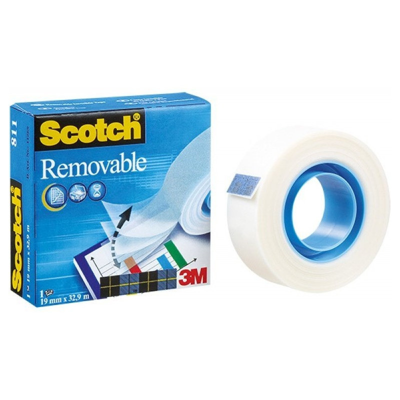 Taśma odklejalna 19x33m matowa 3M SCOTCH MAGIC 811 w pudełku 70016072848