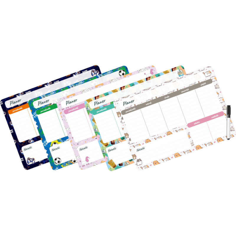 Planer magnetyczny 35x25 tygodniowy z nadrukiem GAMEPAD PM-02-33 BIURFOL