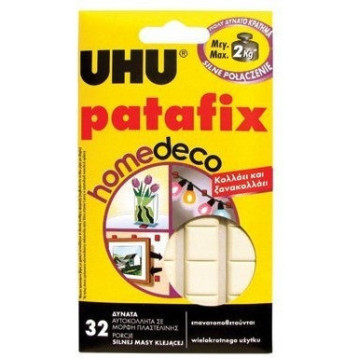 Masa samoprzylepna UHU PATAFIX HOMEDECO do 2kg (32 kwadraty) (40015) Masa samoprzylepna UHU PATAFIX HOMEDECO do 2kg (32 kwadraty) (40015)
