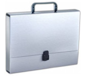Teczka z rączką A4 5cm srebrna TT6748